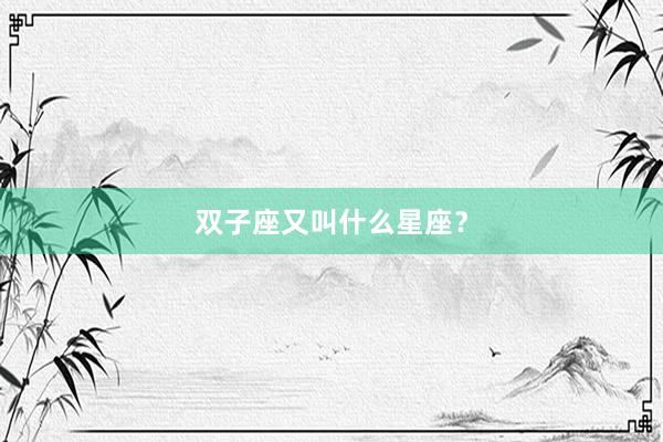 双子座又叫什么星座？
